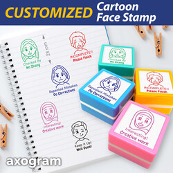 Teacher Cartoon Face Stamp