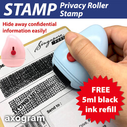 2 in 1 Identity Protection Privacy Roller Stamp with Tape Cutter