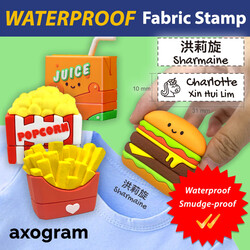 Fabric Textile Pre-inked Rubber Stamp (Food Series)