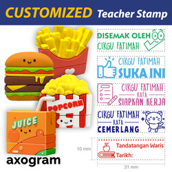 Teacher Name Pre-inked Rect Rubber Stamp (Malay)