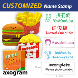 Student Name Pre-inked Rubber Stamp (Food Series)