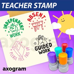 Teacher Pre-inked Round Rubber Stamp 1