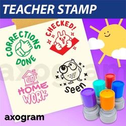 Teacher Pre-inked Round Rubber Stamp 2
