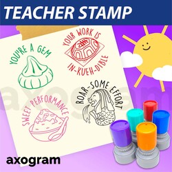 Teacher Pre-inked Round Rubber Stamp 4