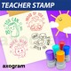 Teacher Pre-inked Round Rubber Stamp