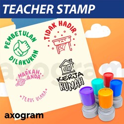 Teacher Pre-inked Round Rubber Stamp (Malay)