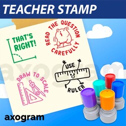 Teacher Pre-inked Round Rubber Stamp 9