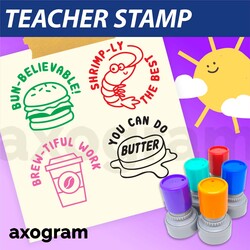 Teacher Pre-inked Round Rubber Stamp 10