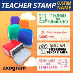 Teacher Name Pre-inked Rect Rubber Stamp (Malay)