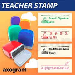 Parent's Signature Pre-inked Rect Rubber Stamp