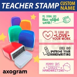Teacher Name Pre-inked Rect Rubber Stamp 2