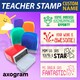 Teacher Name Pre-inked Rect Rubber Stamp 3