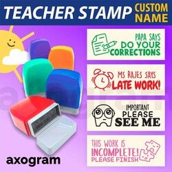 Teacher Name Pre-inked Rect Rubber Stamp 4