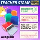 Teacher Name Pre-inked Rect Rubber Stamp 5