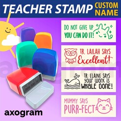 Teacher Name Pre-inked Rect Rubber Stamp 6