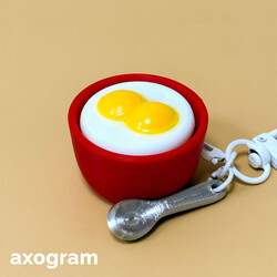 Half Boiled Eggs Clicker Keychain
