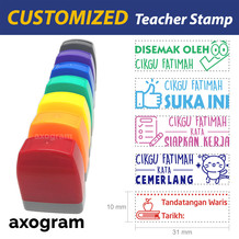 Teacher Name Pre-inked Rect Rubber Stamp (Malay)