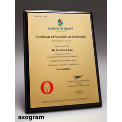 MOH Certificate Wooden Plaque